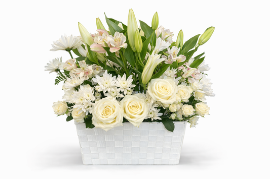 Elegant White Garden Basket