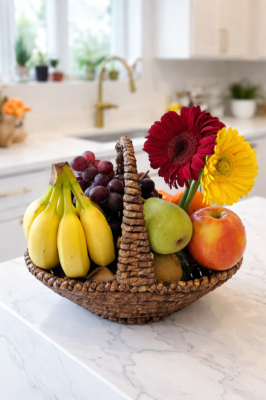 Fresh Harvest Fruit & Bloom Basket